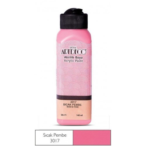 ARTDECO AKRİLİK BOYA 140ML SICAK PEMBE 3017